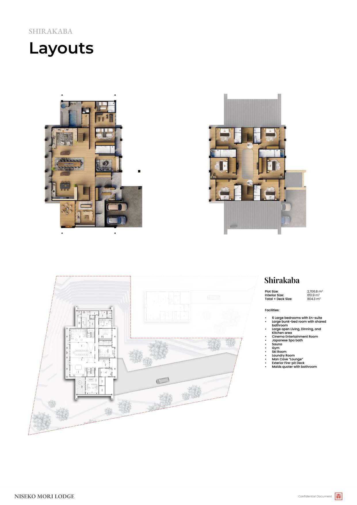 Shirakaba floor plans and site layout
